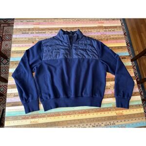 Ralph Lauren RLX Sweatshirt Mens M Blue Quilted 1/4 Zip Golf Pullover Logo